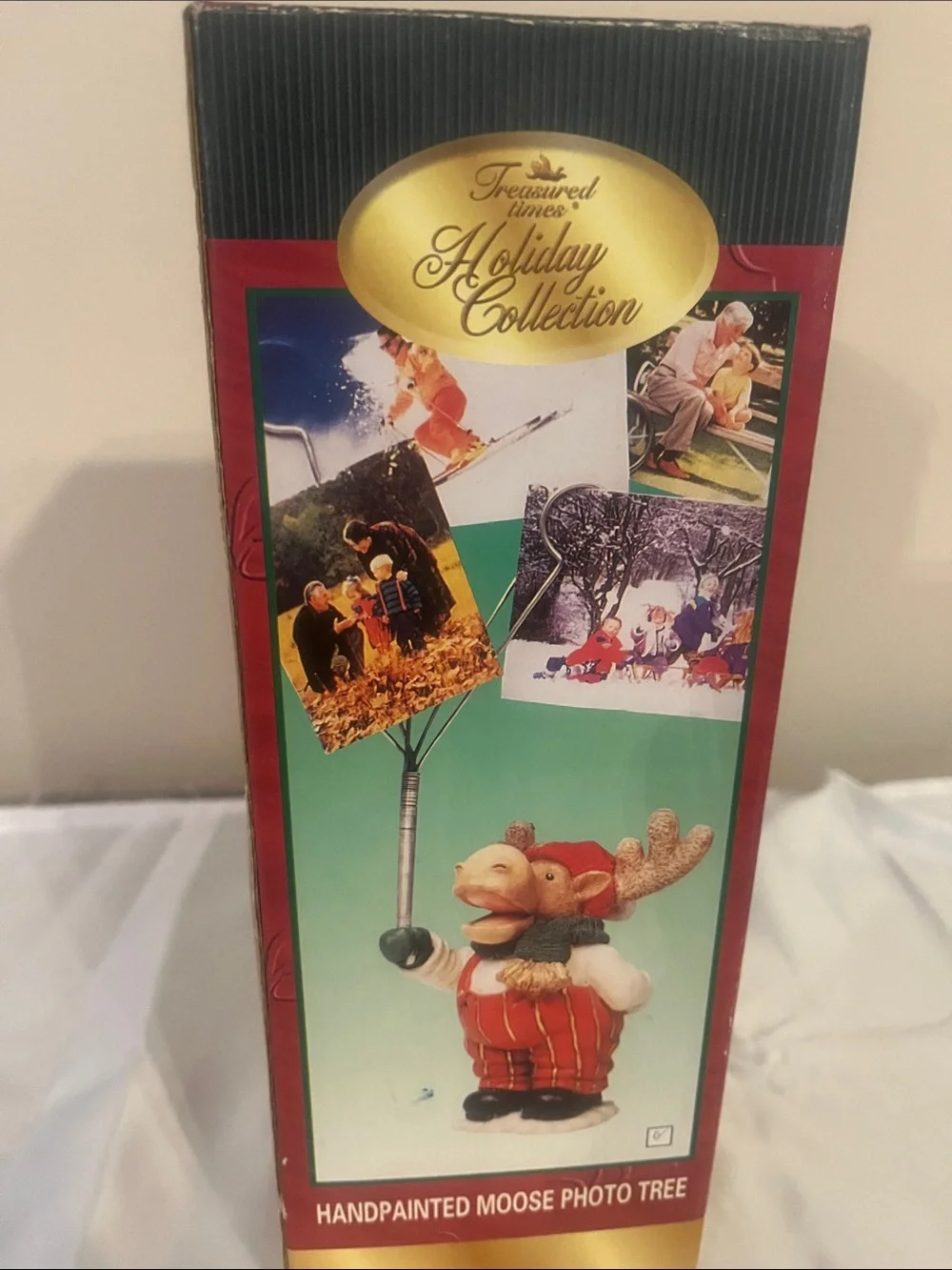 Treasured Times Holiday Collection Handpainted Moose Photo Tree  New in Box